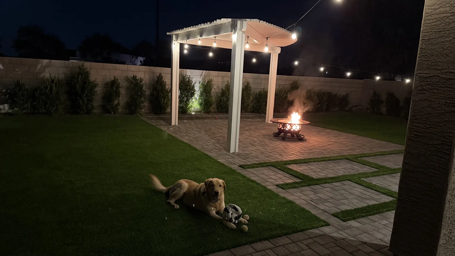 Paver patio and pergola